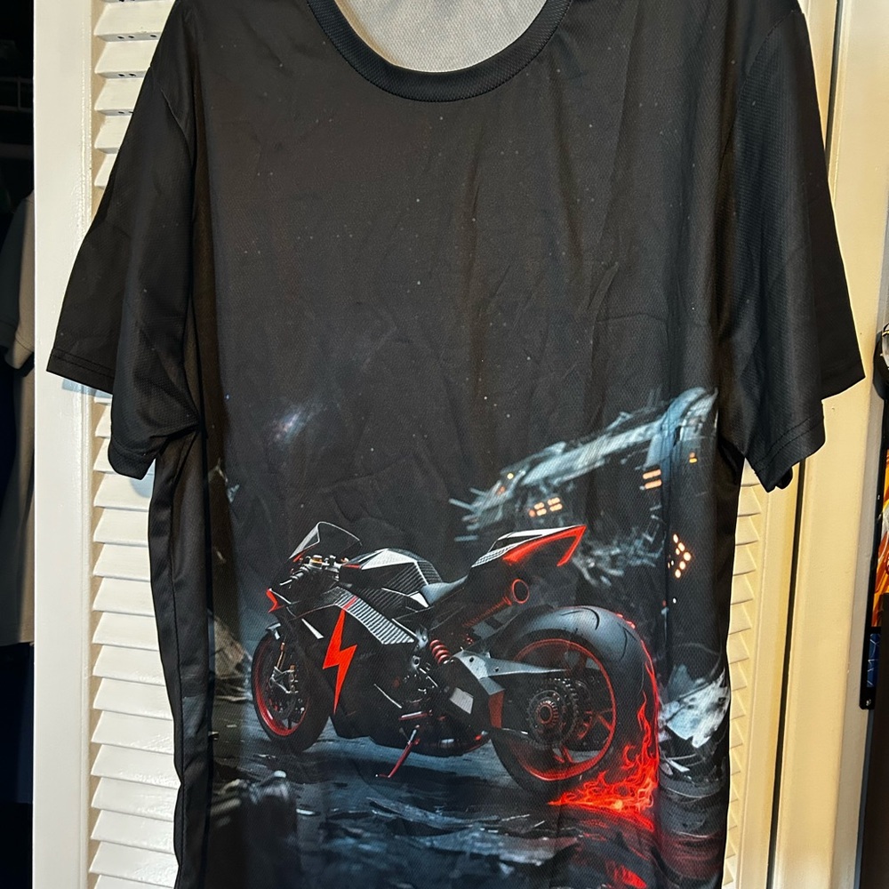 Black Graphic Motorcycle T-Shirt